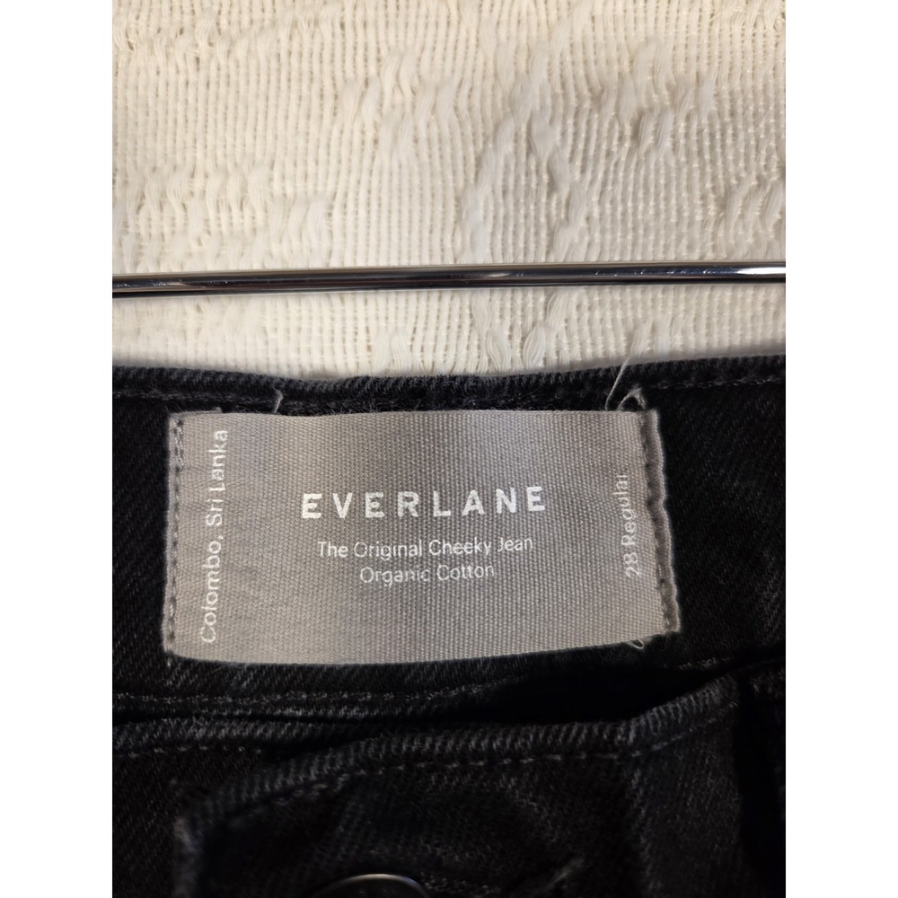 Everlane The Original Cheeky Jean Women 28 Black High Rise Straight Leg Organic - Picture 3 of 9